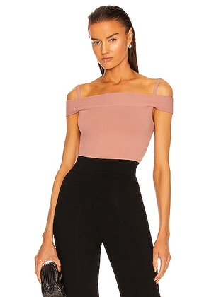 ALAÃA Off the Shoulder Bodysuit in Rose Chair - Rose. Size 40 (also in ).