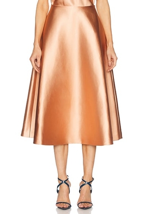 Carolina Herrera Midi Circle Skirt in Clay - Metallic Copper. Size 8 (also in 6).
