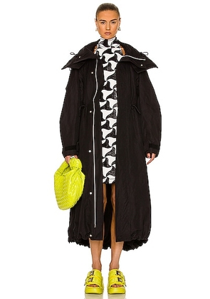Bottega Veneta Cotton Metal Twill Parka in Black - Black. Size XS (also in S, XXS).