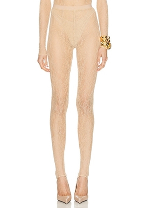 WARDROBE.NYC Lace Stirrup Legging in Khaki - Tan. Size L (also in M, S, XL, XS, XXS).