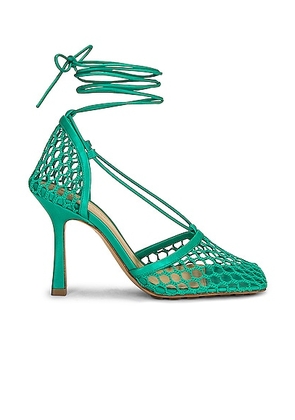 Bottega Veneta Stretch Ankle Strap Sandals in Acid Turquoise - Teal. Size 36 (also in 36.5, 37, 38, 38.5, 39, 39.5).