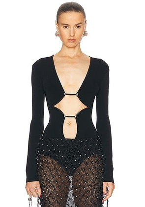 Christopher Esber Bracket Knit Bodysuit in Black - Black. Size M (also in L).