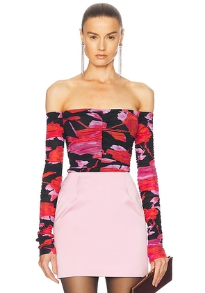 Blumarine Off The Shoulder Top in Black & Rogue Noir - Black. Size 42 (also in 40).