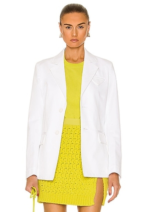 Bottega Veneta Sanded Cotton Twill Jacket in White - White. Size 36 (also in ).