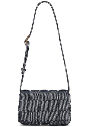 Bottega Veneta Small Cassette Crossbody Bag in Indigo & Gold - Navy. Size all.