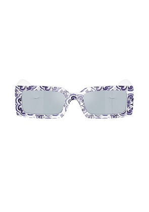 Dolce & Gabbana Rectangular Sunglasses in Blue Multi - Blue. Size all.