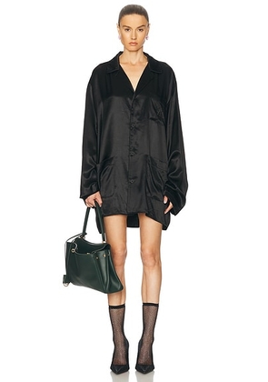 Balenciaga Satin Pyjama Shirt in Black - Black. Size 36 (also in 38, 40).