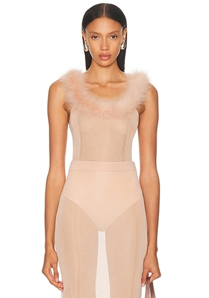 Blumarine Fur Collar Tank Top in Eyeshadow Pink - Pink. Size S (also in ).