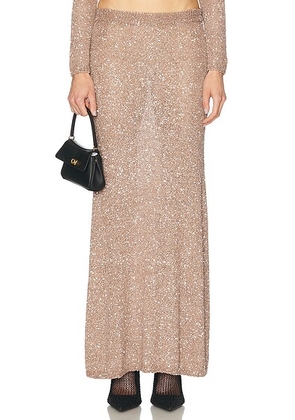Balenciaga Maxi Skirt in Light Brown & Silver - Brown. Size XS (also in M, S).