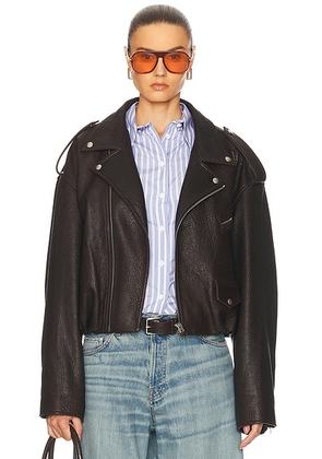 Acne Studios Liso Leather Jacket in Dark Brown - Brown. Size 38 (also in 34, 40).