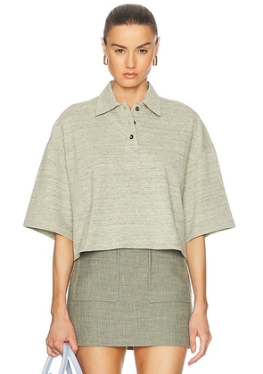 Bottega Veneta Cropped Polo Shirt in Chick Melange - Sage. Size M (also in S).