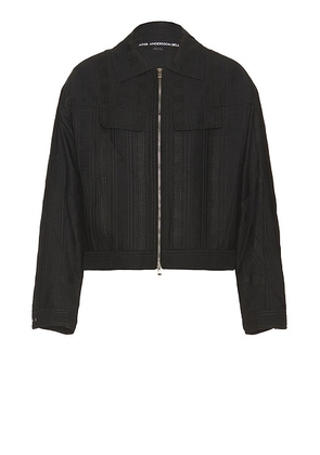 Andersson Bell Fabrian Sheer Zip Up Jacket in Black - Black. Size S (also in XL/1X).