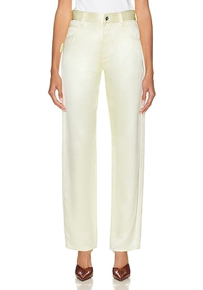 Bottega Veneta Twill Straight Leg Trouser in Camomile - Cream. Size 38 (also in ).