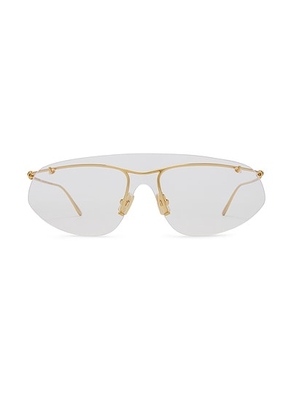 Bottega Veneta Knot Sunglasses in Shiny Gold & Clear - Metallic Gold. Size all.