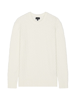 Club Monaco Boucle Half Diamond Crew Sweater in Ivory Marshmallow - Cream. Size XL/1X (also in ).