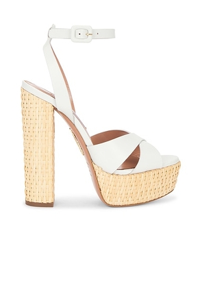 Aquazzura Sunseeker 140 Plateau Sandal in White - White. Size 41 (also in 38).
