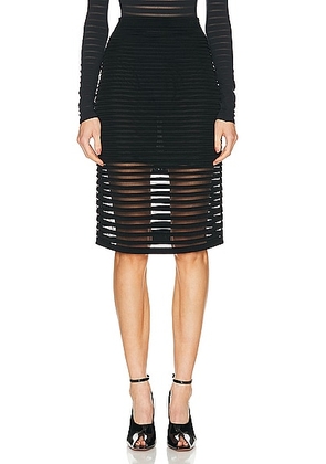 ALAÏA Striped Pencil Skirt in Noir ALA?A - Black. Size 40 (also in 38).