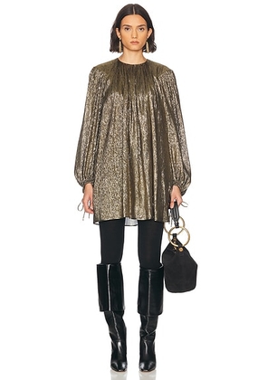 Chloe Tie Dress in Black Gold - Metallic Gold. Size 34 (also in 40).