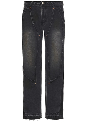 Andersson Bell Rodeo Carpenter Wide Jeans in Black - Black. Size 36 (also in ).