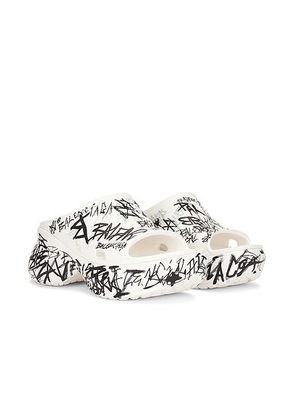 Balenciaga Crocs Pool Slide Sandal in White & Black - White. Size 40 (also in ).