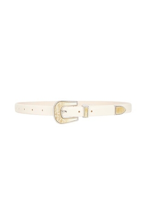 DEHANCHE Travertine Belt in Ivory  Etched Marble  & Silver - Ivory. Size M (also in L, S, XS).