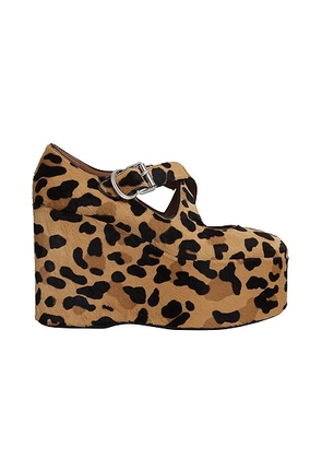 ALAÏA Criss Cross Wedge in Brun Sepia - Brown. Size 36 (also in 37, 38, 39, 40).