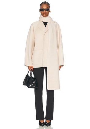 EAVES Osher Wool Coat in Ivory - Ivory. Size M (also in L, S, XL).