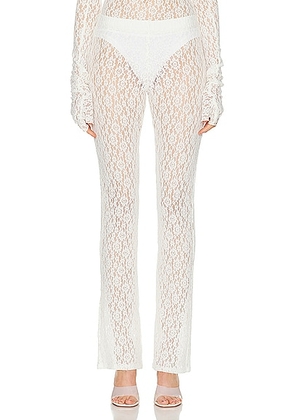 EB Denim Split Hem Legging in Off White - White. Size XS (also in ).