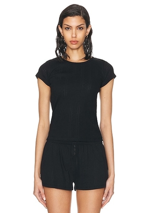 Cou Cou Intimates The Regular Baby Tee in Black - Black. Size L (also in M, S, XL, XS).