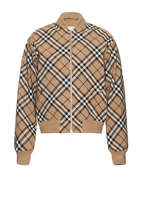 Burberry Check Bomber Jacket in Linden - Brown. Size XL/1X (also in ).