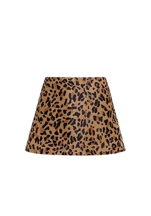 ALAÏA Leopard Print Mini Skirt in Brun Sepia - Brown. Size 36 (also in 34, 40).