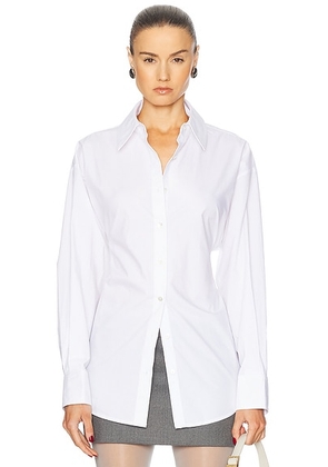 EAVES Sivan Poplin Shirt in White - White. Size L (also in M, S, XL, XS).