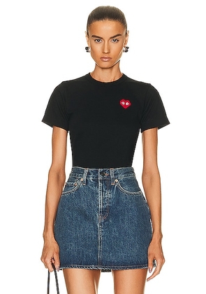 COMME des GARCONS PLAY Invader T-Shirt in Black - Black. Size XS (also in ).
