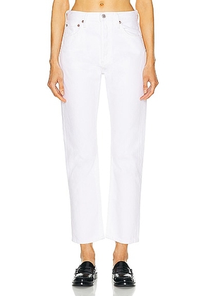 AGOLDE Parker Low Slung Vintage Straight Jeans in Milkshake - White. Size 31 (also in 33, 34).