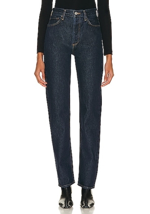 AGOLDE 90s Pinch Waist High Rise Straight Jeans in Polished - Denim-Dark. Size 33 (also in 34).