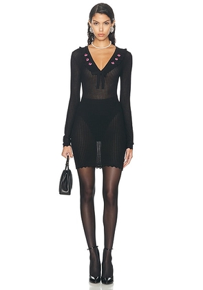 Alessandra Rich Long Sleeve Mini Dress in Black - Black. Size 40 (also in ).