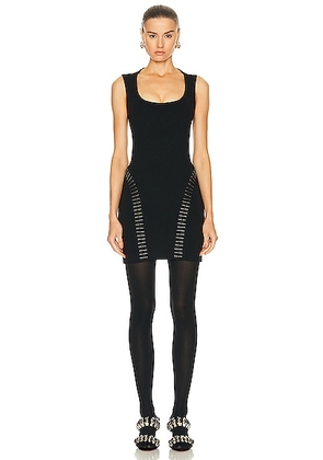 ALAÏA Mini Dress in Noir ALAÏA in Noir ALA?A - Black. Size 34 (also in 36, 38).