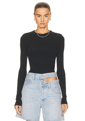 AGOLDE Alma Shrunken Crew Neck Tee in Black - Black. Size L (also in M, XL).