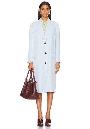 Bottega Veneta Long Coat in Sky Blue - Blue. Size 38 (also in 34, 36, 40).