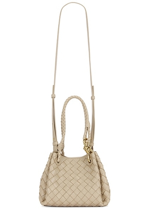 Bottega Veneta Small Andiamo Parachute Bag in Ecru & Muse Brass - Beige. Size all.