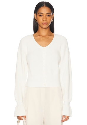EAVES Lennox Cardigan in Ivory - Ivory. Size L (also in ).