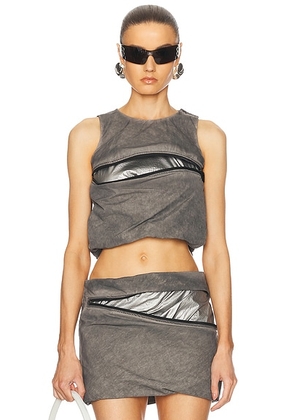 Diesel Cropped Tank Top in Green - Green. Size 38 (also in 40, 42).