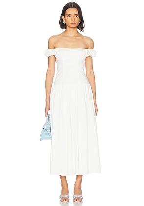 CAROLINE CONSTAS Augusta Drop Waist Maxi Dress in Antique White - White. Size S (also in XS).