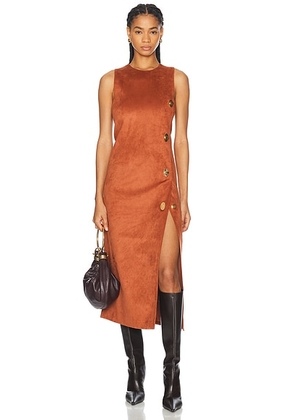 Alexis Kalita Midi Dress in Auburn - Cognac. Size S (also in XS).