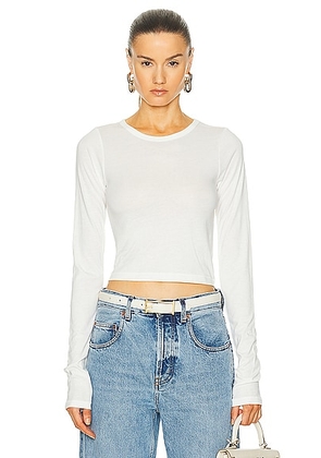 Eterne Long Sleeve Baby Tee in Ivory - Ivory. Size S (also in L, M, XL, XS).