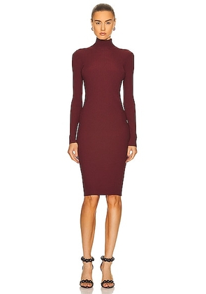 ALAÏA Rib Dress in Bordeaux - Red. Size 44 (also in ).