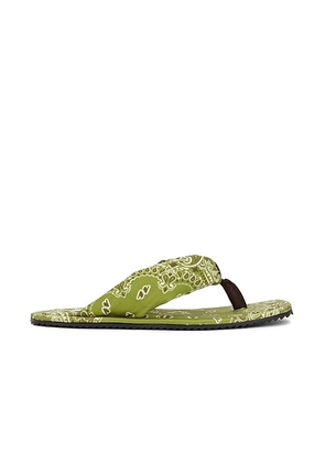 THE ATTICO Flip Flop Sandal in Green  Military Green  & White - Green. Size 36.5 (also in 36).