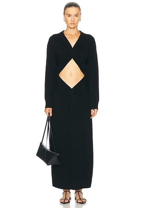 Christopher Esber Twist Disconnect Cashmere Dress in Black - Black. Size L (also in M, XS).