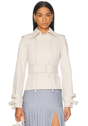 Burberry Belted Jacket in Sail - White. Size 0 (also in 2).