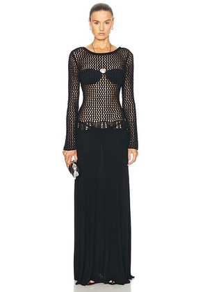 Christopher Esber Grafted Long Sleeve Dress in Black - Black. Size M (also in ).